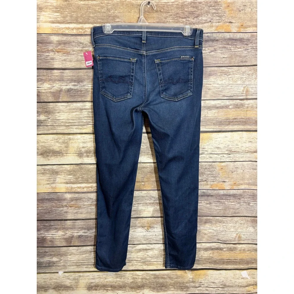 7 For All Mankind Roxanne Cropped Jeans‎ Dark Wash Size 27 Women's Denim